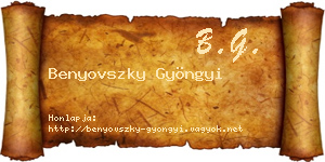 Benyovszky Gyöngyi névjegykártya