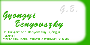 gyongyi benyovszky business card