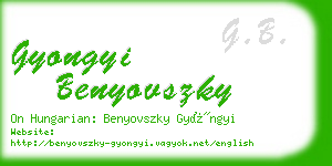 gyongyi benyovszky business card